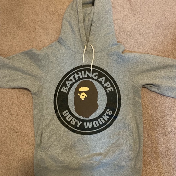 Bape busy works grey hoodie